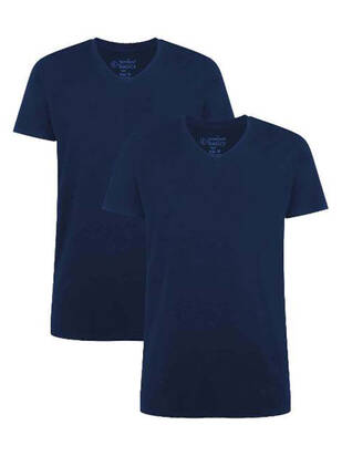 BAMBOO BASICS T-Shirt V-Neck navy