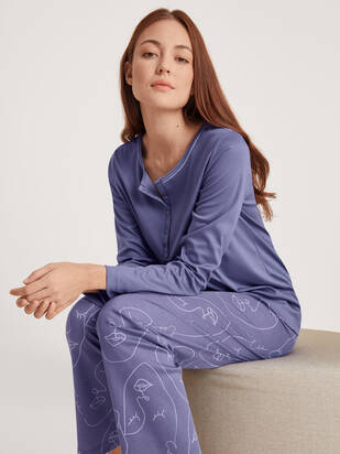 CALIDA Night Lovers Pyjama lang twilight-purple