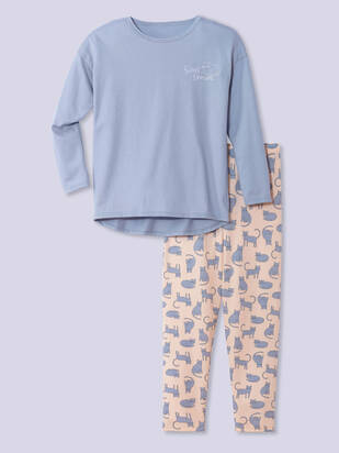 CALIDA Teen Girls Pyjama Cat lovely-blau