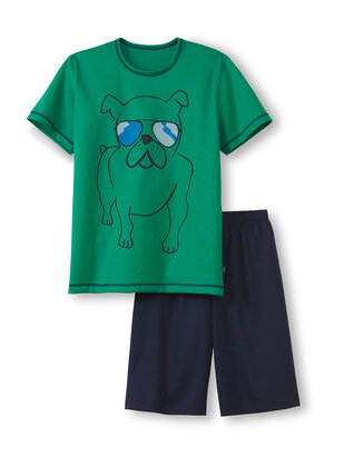 CALIDA Teen Boys Pyjama Dog viridis-grün