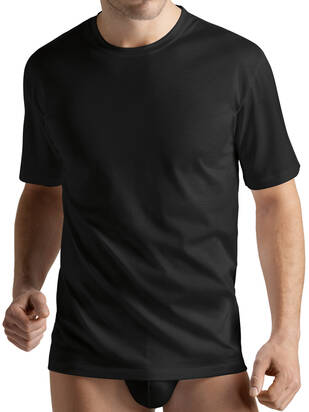 HANRO Cotton Sporty T-Shirt kurzarm schwarz