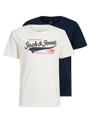 JACK & JONES Logo T-Shirt JNR navy-blazer/cloud-dancer