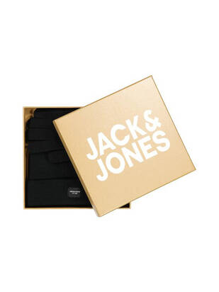 JACK & JONES Beanie & Glove GIFTBOX JNR schwarz