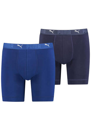 PUMA Sport Cotton Long Boxer blau