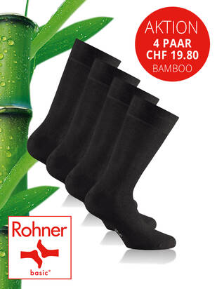 ROHNER Bambus Socken schwarz