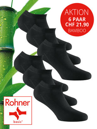 ROHNER Bambus Sneaker Socken schwarz